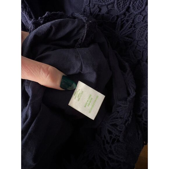 Lilly Pulitzer Marta Dress In Navy Floral Lace Size 4 - Picture 6 of 7